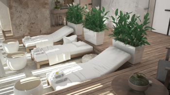 Nhà nghỉ dưỡng hiện đại cùng mô hình spa mini tại gia